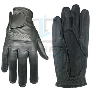 Golfeurs professionnels main gauche cuir Cabretta noir poignée forte gants de Golf respirant sans pression en peau de mouton paume poignée de Golf - Product Image 3