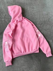 เสื้อฮู้ดซิป Y2K ยูนิเซ็กซ์ ผ้าฝ้าย 100% สำหรับฤดูใบไม้ร่วง ประดับคริสตัลลายใยแมงมุม ดีไซน์ดาวระยิบระยับ สไตล์สตรีทแวร์ ผ้าฟลีซ สกรีนโลโก้ได้ ทรงโอเวอร์ไซส์ - Product Image 3