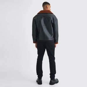 Veste en cuir d'agneau pour homme, style entièrement personnalisé, prix bas, fabrication sur mesure, couleur unie, collection d'hiver, imperméable - Product Image 4