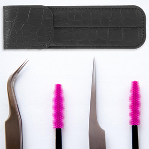 Meilleures ventes : Étui de rangement compact en cuir PU magnétique pour pinces à cils, organiseur vide pour extensions de cils, sac de rangement pour outils de beauté de voyage - Product Image 2