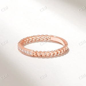 Nouveau Design Lab Grown Diamond Ring Channel Set Round Cut CVD Eternity Wedding Band Anneau de chaîne liée de haute qualité pour les femmes - Product Image 5