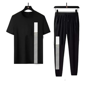 Vêtements de sport d'été pour hommes, imprimés à l'écran, respirants, antibactériens, séchage rapide, assortis, ensembles de vêtements de sport 2 pièces - Product Image 3
