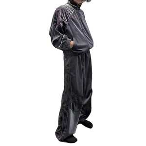 Conjunto Deportivo de Invierno para Hombre, Chaqueta de Terciopelo con Cierre y Pantalones Largos de Pierna Ancha, Dos Piezas, Sudadera con Capucha, Chándal - Product Image 3