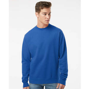 100% algodón servicio personalizado hombres adultos Casual Color puro suelto francés Terry cuello redondo de gran tamaño cuello redondo sudadera - Product Image 4