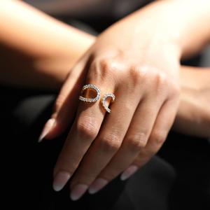 1.5วงแยก CTW ตัดเพชรโมอิสแท้แหวนหมั้นแหวนเปิดแหวนแต่งงานที่ละเอียดอ่อนทุกวันใส่ทอง18K - Product Image 2