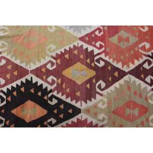 พรมขนสัตว์สีแดงลายปะติดสไตล์วินเทจ พร้อมแผ่นรองยางพาราเป็นมิตรกับสิ่งแวดล้อม ขนาด 5.1x7.9 ฟุต - Product Image 3