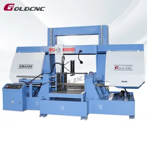 GOLDCNC GB4280 máquina de sierra de banda de metal grande precio de máquina de corte de sierra de banda resistente
