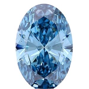 Diamant de laboratoire ovale de 4,00 carats, bleu vif fantaisie, VS2 - Product Image 2