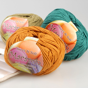 Misoknit Meilleure Vente Macaron Quatre Saisons Fil à Tricoter Non Pelucheux 66 Couleurs Mélange de Coton Motif Brut - Product Image 2