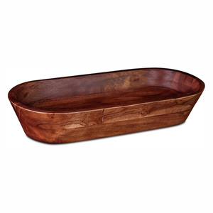 Tazón de masa de madera de Acacia quemado oscuro rústico, cuencos de masa de madera decorativos hechos a mano para decoración del hogar, organizador de llaves de baño de cocina - Product Image 1