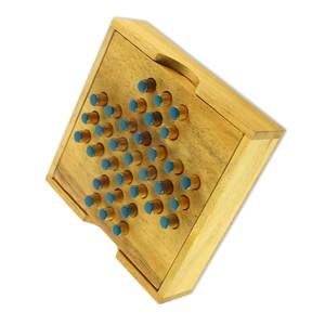 Handmade Wooden Peg Solitaire <b>Game</b> Classic Brain Teaser Puzzle Board Strategy <b>Game</b> Family Fun Skill Challenge Entertainment - Product Image 4