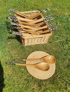 Elegante Juego de Servidores de Ensalada de Madera Hechos a Mano, Diseño Mina, Mango Ecológico, Logotipo Personalizado, Utensilios de Cocina Pulidos para Servir - Product Image 6