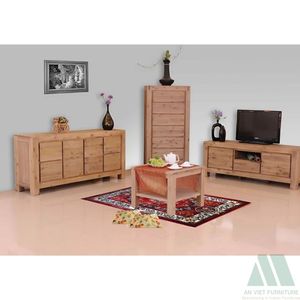 Muebles de sala de estar de madera maciza con diseños elegantes y modernos hechos en Vietnam, fáciles de montar para oficinas en casa y apartamentos, OEM disponible - Product Image 2