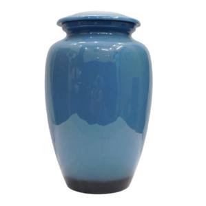 Urnes de crémation adultes en aluminium de regard unique avec des urnes funéraires en métal de finition d'émail de couleur de bleu de ciel pour des cendres. - Product Image 4