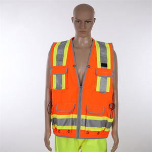 Chaleco de Seguridad Reflectante Personalizado para Hombre, 100% Poliéster, con Múltiples Bolsillos y Cierre, Ropa de Alta Visibilidad - Product Image 3