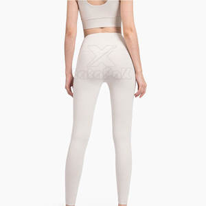 ชุดโยคะผู้หญิง ระบายอากาศได้ดี น้ำหนักเบา สีพื้น เอวยางยืด โลโก้ด้านหน้า เอวสูง 2 ชิ้น เป็นมิตรกับสิ่งแวดล้อม แห้งเร็ว - Product Image 4