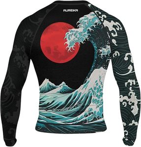 High Quality Unisex Full Sleeve Rash Guards Sublimated <b>Print</b> Breathable Design UPF50+ Quick Dry Customized Logo for Sports - Product Image 3