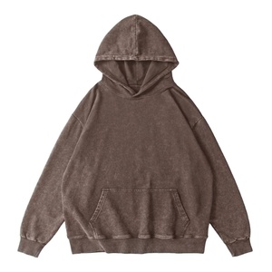 Sweats à capuche légers délavés à l'acide hommes 100% coton pull Streetwear surdimensionné Vintage sweat à capuche délavé 2026 - Product Image 4