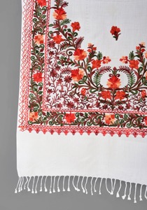 Classic Beige Kashmiri <b>Shawl</b> with Fine Embroidery Soft Wool Winter Stole Handmade Elegant <b>Wrap</b> for Everyday Style - Product Image 4