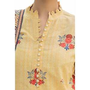 Salwar Kameez de Algodón Khaddar Azul sin Coser de 3 Piezas para Mujer, Estilo Étnico Pakistaní para Fiestas y Eventos - Product Image 5