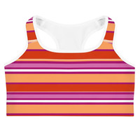 Soutien-gorge de sport Y-line respirant à séchage rapide en 100 % nylon, grande taille, couleurs discrètes du drapeau de la fierté lesbienne, idéal pour l'activewear esthétique