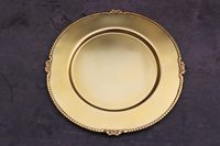 Assiette de présentation de luxe en laiton doré écologique pour la maison, l'hôtellerie et la restauration