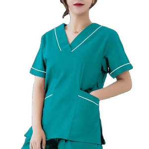 Ensemble d'uniformes médicaux unisexes, haut et pantalon, uniforme chirurgical en coton 100% tricoté pour hommes et femmes, usage hospitalier - Product Image 2