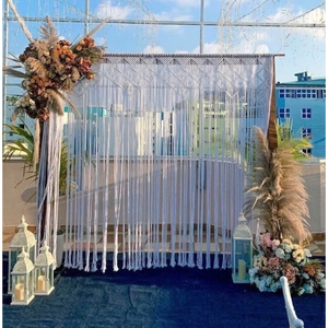 Rideau en macramé fait main extra large, style bohème, décoration murale pour mariage, toile de fond suspendue pour les mariages - Product Image 1