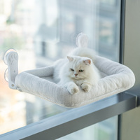 Hamac carré pour chat en fausse fourrure de lapin, lit pour chat d'hiver, perchoir de fenêtre avec ventouses puissantes, chaise longue pour chat en tissu durable, plusieurs couleurs