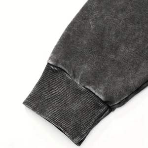 เสื้อฮู้ดซักกรดสำหรับผู้ชายเสื้อมีฮู้ดผ้าฟลีซผ้าฝ้าย100% พิมพ์ดิจิตอล GSM เสื้อมี450ซักหินแบบวินเทจสำหรับสวมใส่ในฤดูหนาว - Product Image 5