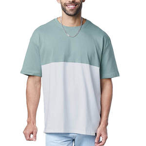 Camiseta de algodón orgánico Unisex de alta calidad Diseño personalizado Cuello redondo Camiseta cuadrada de gran tamaño con patrón impreso Camiseta en blanco tejida - Product Image 1