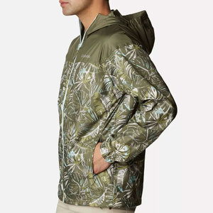 <b>Men's</b> Tropical Print Hooded <b>Lightweight</b> <b>Jacket</b> Waterproof Polyester Casual <b>Summer</b> Wear Zipper Closure - Product Image 4