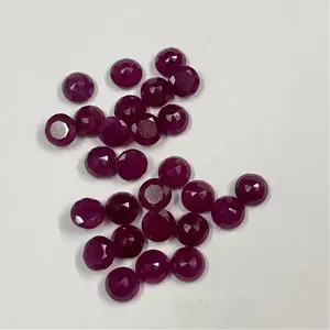 Kelas atas harga terjangkau 2.5mm Natural Ruby segi bulat potongan longgar terkalibrasi batu permata dengan harga grosir