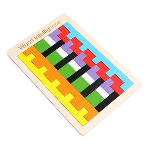 Colorful Wooden <b>Puzzle</b> Blocks Montessori Educational Building Block Set 50 Pieces DIY Table <b>Game</b> for Kids for Intelligence - Product Image 1