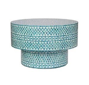 Taburete con incrustaciones de hueso de búfalo, diseño Floral indio decorativo, decoración del hogar, muebles pequeños para el hogar para artesanía interior - Product Image 6