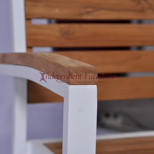 Chaise de jardin d'extérieur minimaliste en aluminium et teck moderne pour la maison et l'hôtel pour meubles de patio - Product Image 6