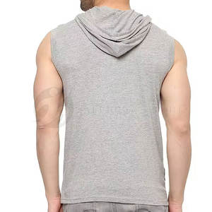 Sudaderas con capucha de hombros acanalados sin mangas teñidas lisas de invierno multicolor con embalaje personalizado sin mangas de secado rápido para hombres - Product Image 3