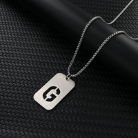 À la mode creux lettre initiale nom collier argent acier inoxydable 26 Alphabet pendentif collier pour hommes femmes bijoux