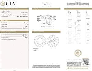 2,01 quilates diamantes blancos naturales corte brillante excelente pulido H Color VVS1 claridad suelta solitario venta al por mayor IGI certificado - Product Image 2