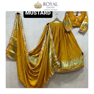 Vêtements de mariage de haute qualité, collection de vêtements indiens de créateurs, en modal, soie gajji avec travail de gota, lehenga choli pour femmes - Product Image 5