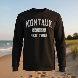 Camiseta Deportiva Vintage de Manga Larga de Montauk, Nueva York, para Uso Promocional - Product Image 3