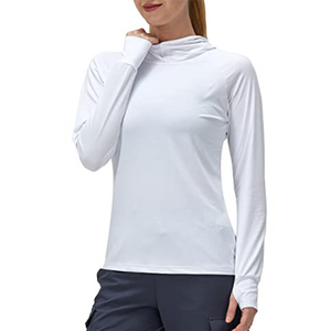 Custom High Quality Quick Drying Lightweight Polyester UV UPF 50+ Women's <b>Sun</b> <b>Protection</b> Long Sleeve Fishing Hoodie Plus Size - Product Image 1