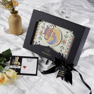 RTS Premium 12 Zodiac Boîte de papier d'art personnalisable Boîte cadeau en carton de 2mm d'épaisseur Base de couvercle en aluminium fabriquée à la main pour perruque industrielle - Product Image 2