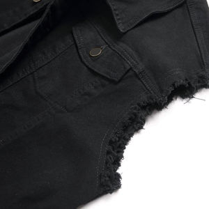 Chaleco de tela vaquera de diseño único para hombre, chaleco de tela vaquera sin mangas de algodón 100% clásico transpirable de Color sólido para hombre - Product Image 5