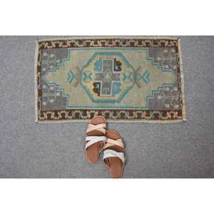 Vintage Beige and <b>Brown</b> <b>Wool</b> Turkish Rug-Patchwork Design Latex Backing Traditional Style 16x25ft - Product Image 5