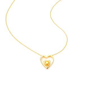 Golden Freshwater <b>Cultured</b> <b>Pearl</b> <b>Necklace</b> 8mm Gold Tone Sterling Silver - Product Image 1