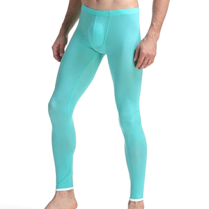 Leggings de yoga les plus durables pour hommes, pantalon à taille élastique en polyester spandex très exigeant, style à motif solide - Product Image 4