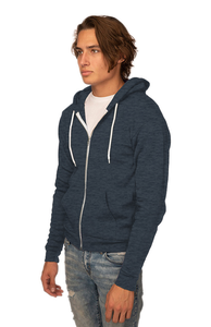 Sweat à capuche zippé léger à manches longues pour hommes avec poche kanga Sweat à capuche unisexe - Product Image 4