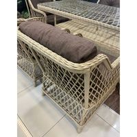 Aspendos Modern kahverengi Rattan balkon bahçe masa sandalye seti PE malzeme açık yemek için alüminyum çerçeve ile oteller teraslar