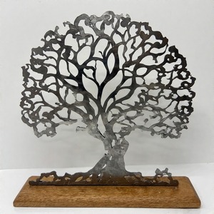 FrostFir, escultura de árbol de Metal decorativa hecha a mano, AuraEternaBloom, decoración navideña para el hogar y la Oficina - Product Image 1